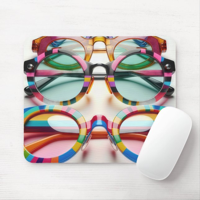 Tapis De Souris Lunettes amusantes funky (Avec souris)