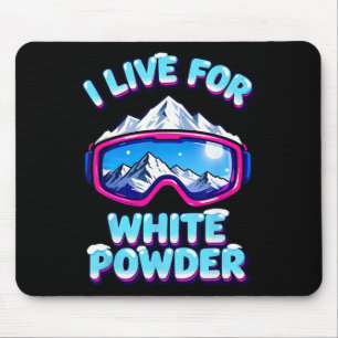 Tapis De Souris Lunettes de Ski en Neige Poudreuse Rétro Montagne