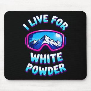 Tapis De Souris Lunettes de ski en neige poudreuse rétro pour plan