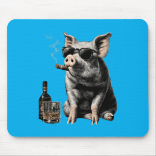 Tapis De Souris Lunettes de soleil de cochon d'animal Fête des pèr