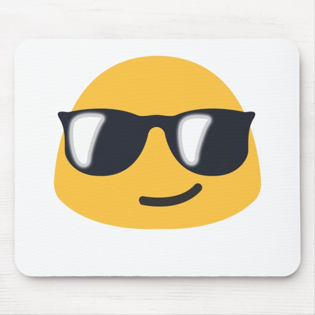 Tapis De Souris Lunettes de soleil Emoji (Devant)