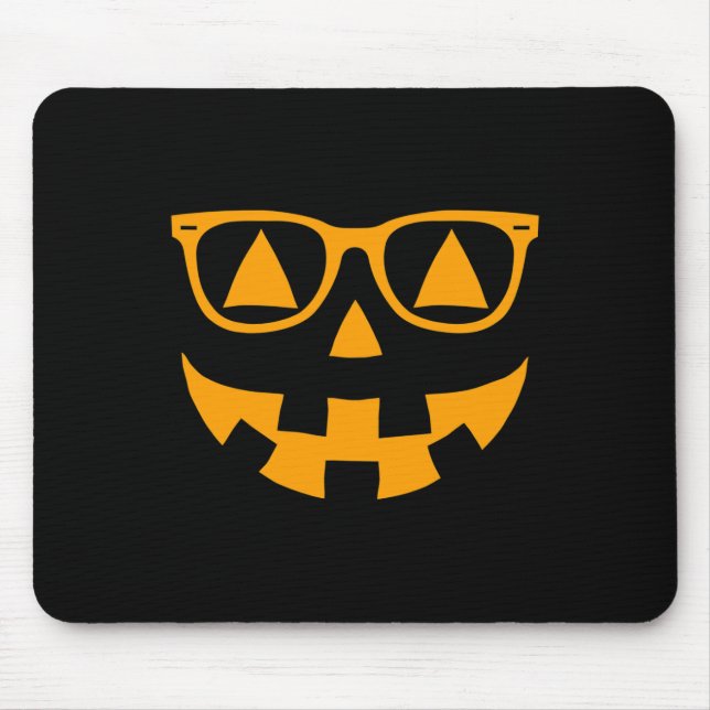 Tapis De Souris Lunettes de soleil Jack-o'-lantern Face Halloween  (Devant)