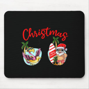 Tapis De Souris Lunettes de soleil Noël en juillet santa flamant r