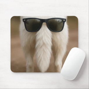 Tapis De Souris Lunettes de soleil sur la queue d'un chien
