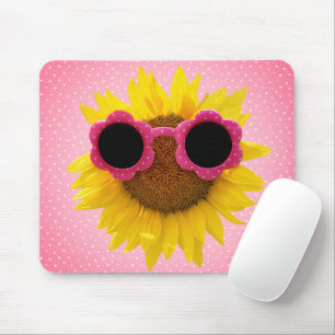 Tapis De Souris Lunettes De Soleil Sur La Souris De Tournesol
