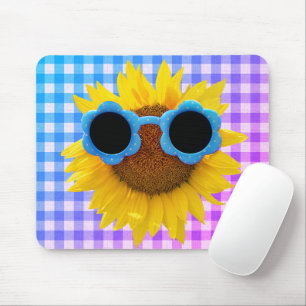 Tapis De Souris Lunettes De Soleil Sur La Souris De Tournesol