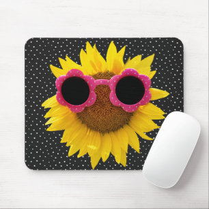 Tapis De Souris Lunettes De Soleil Sur La Souris De Tournesol