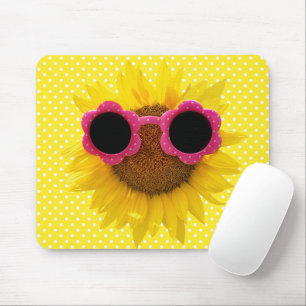 Tapis De Souris Lunettes De Soleil Sur La Souris De Tournesol