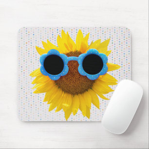 Tapis De Souris Lunettes De Soleil Sur La Souris De Tournesol