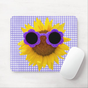 Tapis De Souris Lunettes De Soleil Sur La Souris De Tournesol