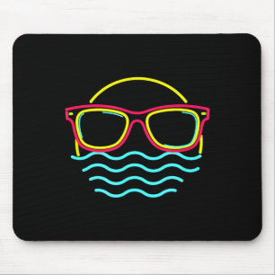 Tapis De Souris lunettes de soleil vintage 80s signe de vacances à