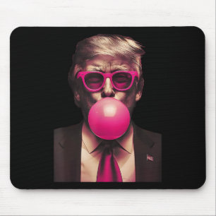 Tapis De Souris Lunettes roses Trump Bubble Gum Chemise Vote Prési