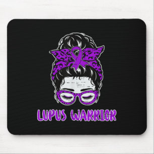 Tapis De Souris Lupus Sensibilisation Femmes guerrières Messy Bun