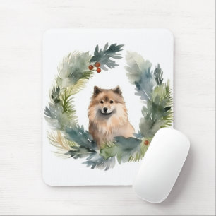 Tapis De Souris Lutin finlandais de Noël Couronne de Noël Chien fe