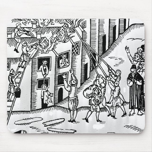 Tapis De Souris Lutte contre l'incendie pendant le grand feu de (Devant)