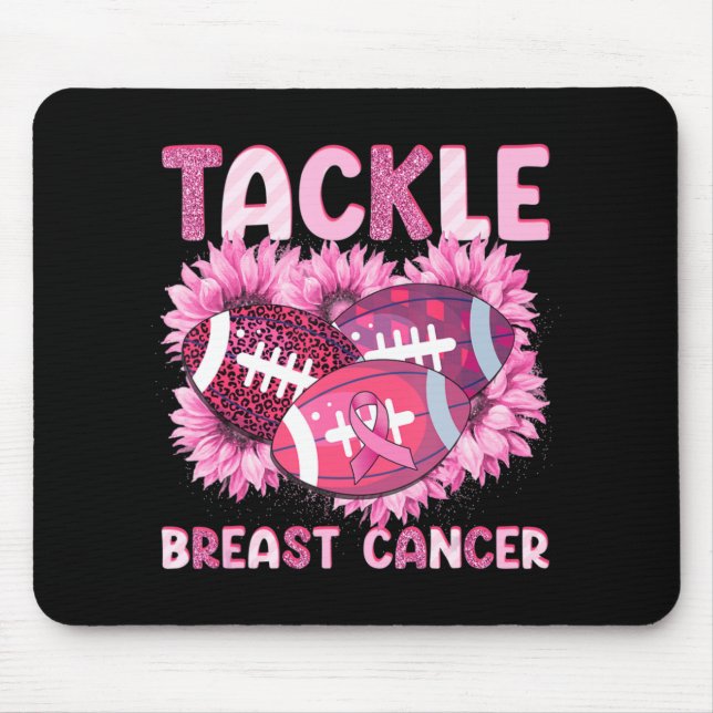 Tapis De Souris Lutter contre le football Cancer rose Ruban Cancer (Devant)