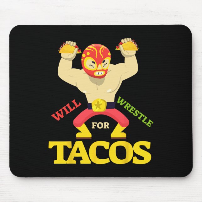 Tapis De Souris Luttera Pour Taco Mexicain Lutteur Cinco De Ma (Devant)