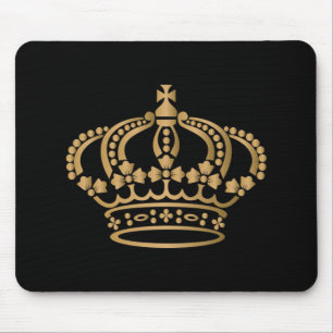 Tapis De Souris Luxueux Gold Crown Black