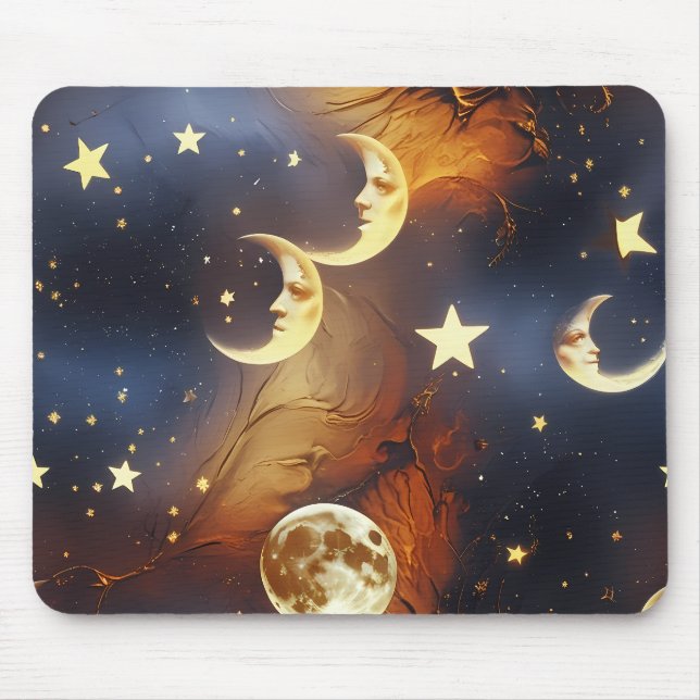 Tapis de souris – Luxueux Rêveur Orange Céleste Fo (Devant)