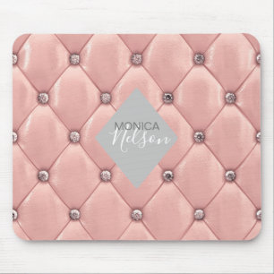 Tapis De Souris luxueux rose or tufted monogramme