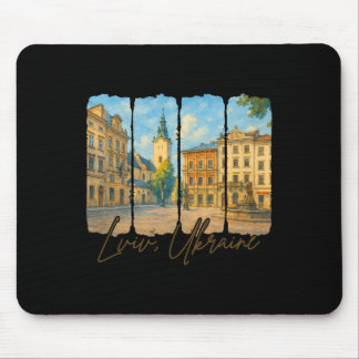 Tapis De Souris Lviv Ukraine Voyage Voyage Coup de pinceau Lviv Uk