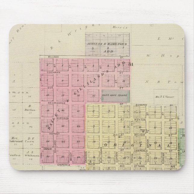 Tapis De Souris Lyndon, comté d'Osage, Kansas (Devant)