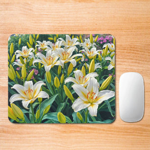 Tapis de souris Lys Blancs