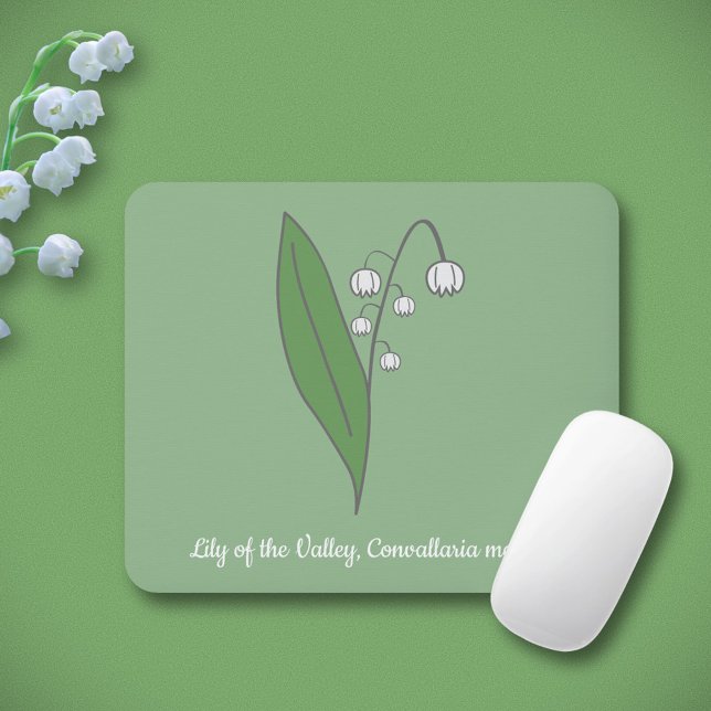 Tapis De Souris Lys botanique de la Fleur de Vallée Pastel (Botanical Lily of the Valley Mouse Pad)
