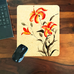 Tapis De Souris Lys de tigre - rouge