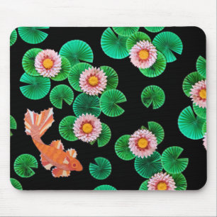 Tapis De Souris Lys d'eau et Koi Poisson Mousepad