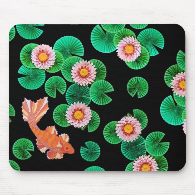 Tapis De Souris Lys d'eau et Koi Poisson Mousepad (Devant)