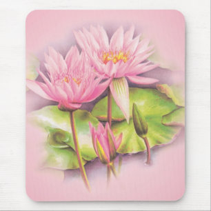 Tapis De Souris Lys d'eau rose fine art mat floral