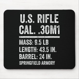 Tapis De Souris M1 Garand Rifle Funny 2ème guerre mondiale Vet Wor