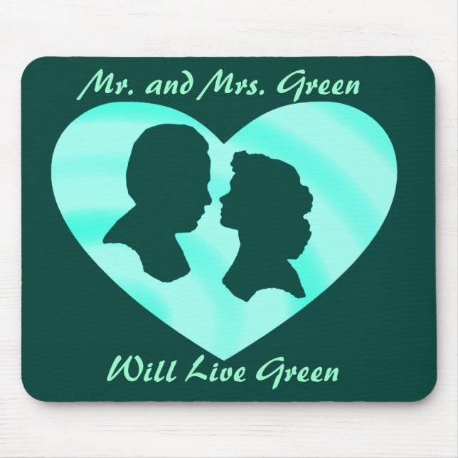TAPIS DE SOURIS M. ET MME GREEN, VIVRONT VERT--MOUSEPAD (Devant)