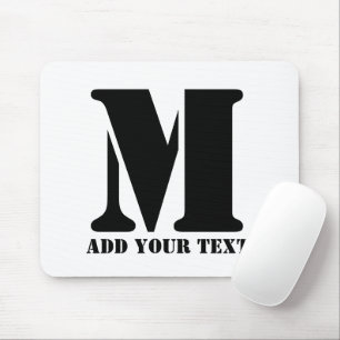 Tapis De Souris M Monogramme Simple Moderne Minimaliste Personnali