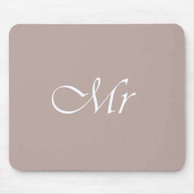 Tapis De Souris M. Typographie Beige (Devant)