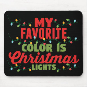 Tapis De Souris Ma Couleur Préférée Est Les Lumières De Noël