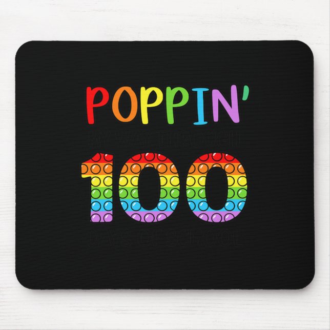 Tapis De Souris Ma façon de passer 100 jours d'école Pop It Garçon (Devant)