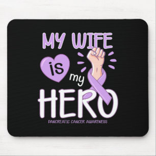 Tapis De Souris Ma Femme est mon héros Pancréatic Cancer Awareness