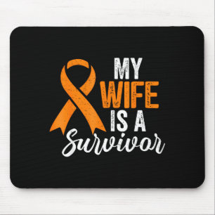 Tapis De Souris Ma femme est une survivante Ruban orange de sensib