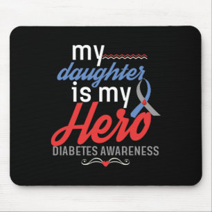 Tapis De Souris Ma fille est un héros Mon diabète Sensibilisation 