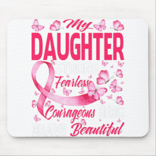 Tapis De Souris Ma fille rose Ruban Guerrier Traite le cancer