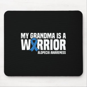 Tapis De Souris Ma grand-mère est un guerrier Bleu Ruban Alopecia 