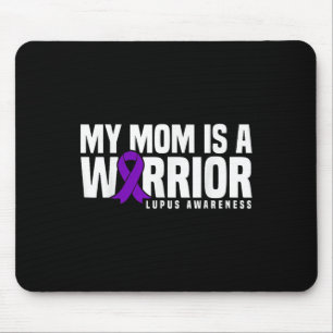 Tapis De Souris Ma mère est une guerrière Ruban violet Sensibilisa