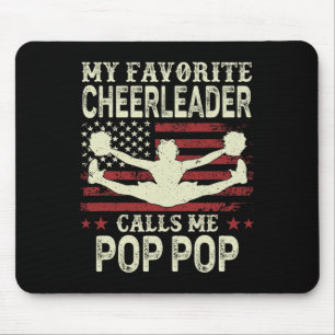 Tapis De Souris Ma pom-pom girl préférée m'appelle Pop Pop Us Flag