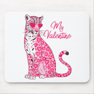 Tapis De Souris Ma Saint-Valentin Mignon Léopard Cœur Amour Saint-
