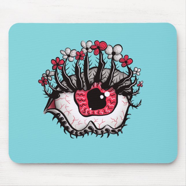 Tapis De Souris Macabre Yeux Déplaisant Goth de cuisine (Devant)