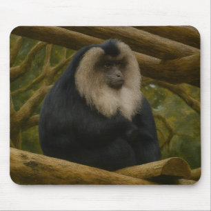 Tapis De Souris Macaque à queue de lion dans le sanctuaire foresti