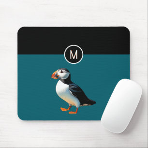 Tapis De Souris Macareux de l'Atlantique Faune Côtière Oiseau Mono