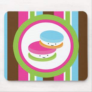 Tapis De Souris Macarons de la jolie boulangerie colorée rayure am